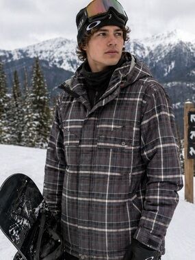 Ripzone Plaid Ski Jacket | Fleece Lined | 5000mm | Hooded | Large